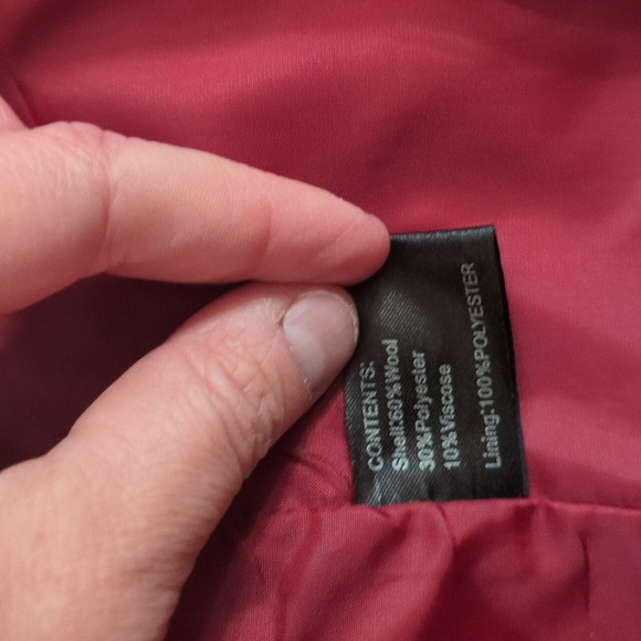 Red wool dress coat - Picture 3 of 4